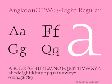 AngkoonOTW03-Light Regular Version 7.504图片样张