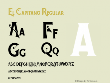 El Capitano Regular Version 1.000;PS 001.001;hotconv 1.0.56 Font Sample