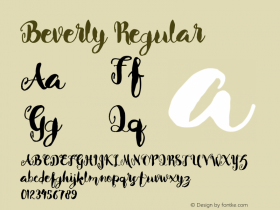 Beverly Regular Version 1.000 Font Sample