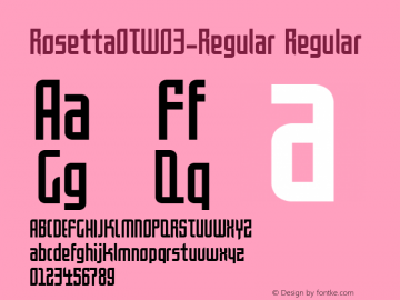 RosettaOTW03-Regular Regular Version 7.504 Font Sample