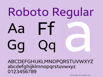 Roboto Regular Version 2.00 June 1, 2016 Font Sample