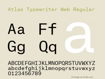 Atlas Typewriter Web Regular Version 1.001 2012图片样张