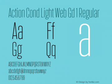 Action Cond Light Web Gd 1 Regular Version 1.1 2015 Font Sample