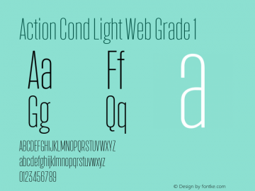 Action Cond Light Web Grade 1 Version 1.1 2015 Font Sample