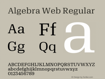 Algebra Web Regular Version 1.1 2016 Font Sample