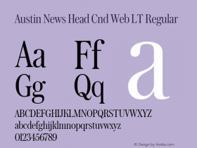 Austin News Head Cnd Web LT Regular Version 1.1 2016 Font Sample
