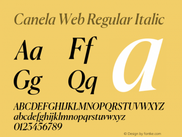 Canela Web Regular Italic Version 1.1 2016图片样张