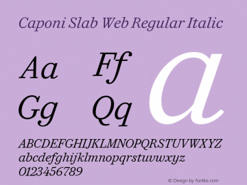 Caponi Slab Web Regular Italic Version 1.1 2010图片样张
