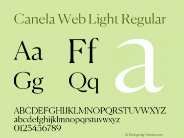Canela Web Light Regular Version 1.1 2016图片样张