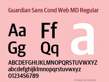 Guardian Sans Cond Web MD Regular Version 1.1 2012 Font Sample