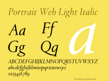 Portrait Web Light Italic Version 1.1 2013图片样张