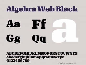 Algebra Web Black Version 1.1 2016 Font Sample
