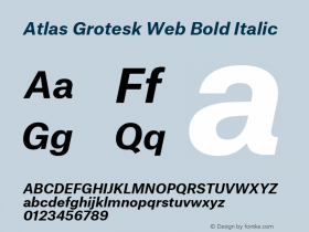 Atlas Grotesk Web Bold Italic Version 1.001 2012图片样张