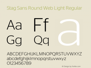 Stag Sans Round Web Light Regular Version 001.001 2009 Font Sample
