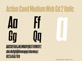 Action Cond Medium Web Gd 2 Italic Version 1.1 2015 Font Sample