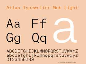 Atlas Typewriter Web Light Version 1.001 2012 Font Sample