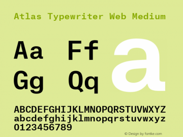 Atlas Typewriter Web Medium Version 1.001 2012图片样张