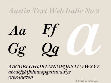 Austin Text Web Italic No 2 Version 1.1 2013 Font Sample