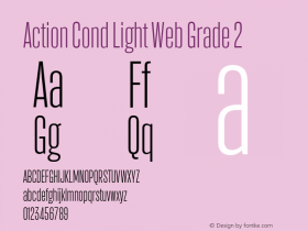 Action Cond Light Web Grade 2 Version 1.1 2015 Font Sample