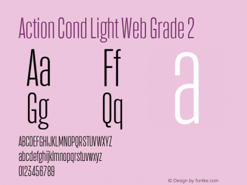 Action Cond Light Web Grade 2 Version 1.1 2015 Font Sample