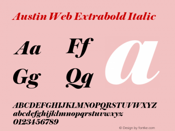 Austin Web Extrabold Italic Version 1.1 2013图片样张