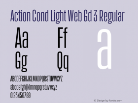 Action Cond Light Web Gd 3 Regular Version 1.1 2015 Font Sample