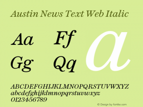 Austin News Text Web Italic Version 1.1 2015图片样张