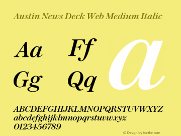 Austin News Deck Web Medium Italic Version 1.1 2015图片样张