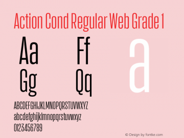 Action Cond Regular Web Grade 1 Version 1.1 2015 Font Sample