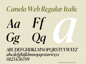 Canela Web Regular Italic Version 1.1 2016 Font Sample