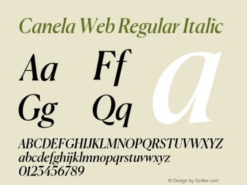 Canela Web Regular Italic Version 1.1 2016图片样张