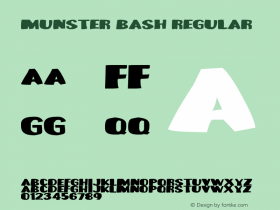 Munster Bash Regular http://hjem.get2net.dk/jfischer/ Font Sample