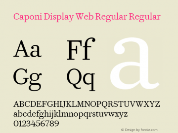 Caponi Display Web Regular Regular Version 1.1 2010 Font Sample