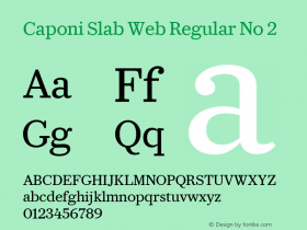 Caponi Slab Web Regular No 2 Version 1.1 2013 Font Sample