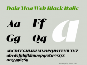 Dala Moa Web Black Italic Version 1.1 2013图片样张