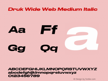 Druk Wide Web Medium Italic Version 1.1 2014 Font Sample