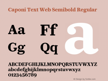 Caponi Text Web Semibold Regular Version 1.1 2013图片样张