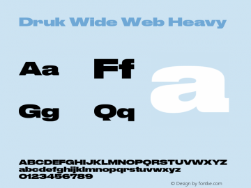 Druk Wide Web Heavy Version 1.1 2014 Font Sample