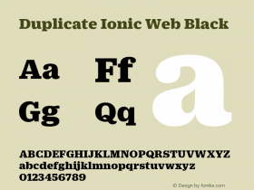 Duplicate Ionic Web Black Version 1.1 2010 Font Sample