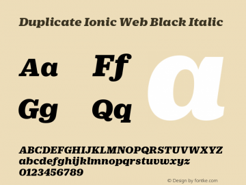 Duplicate Ionic Web Black Italic Version 1.1 2013图片样张