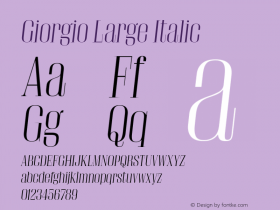 Giorgio Large Italic Version 001.002 2009图片样张