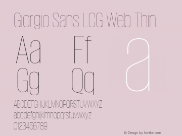 Giorgio Sans LCG Web Thin Version None 2012 Font Sample