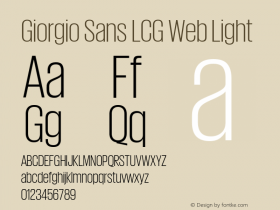 Giorgio Sans LCG Web Light Version None 2012 Font Sample