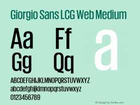 Giorgio Sans LCG Web Medium Version 001.001 2009 Font Sample