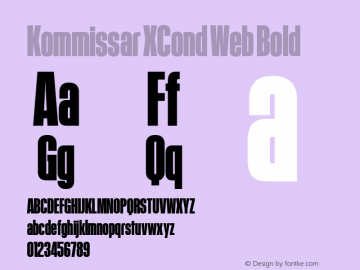 Kommissar XCond Web Bold Version 1.1 2011 Font Sample