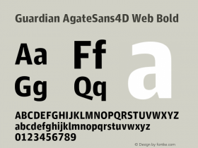 Guardian AgateSans4D Web Bold Version 001.002 2011 Font Sample