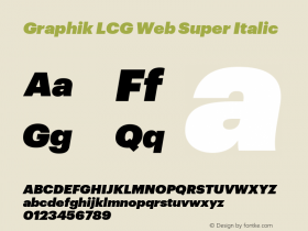 Graphik LCG Web Super Italic Version 001.000 2009图片样张