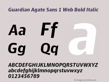 Guardian Agate Sans 1 Web Bold Italic Version 1.2 2011图片样张
