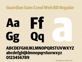 Guardian Sans Cond Web BD Regular Version 1.1 2012 Font Sample