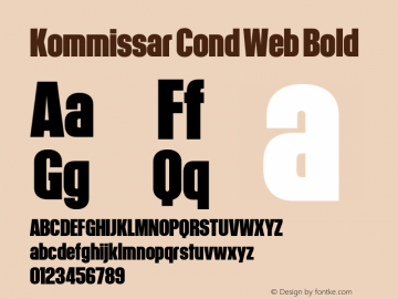 Kommissar Cond Web Bold Version 1.1 2011 Font Sample